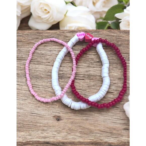 Valentine's Candy Heart Bracelet Set - Set of 3 - Picture 4 of 4